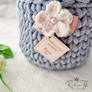 Horgolt tárolókosár egyedi felirattal. Ajándék anyák napjára - otthon & életmód - tárolás & rendszerezés - tárolókosár - Meska.hu