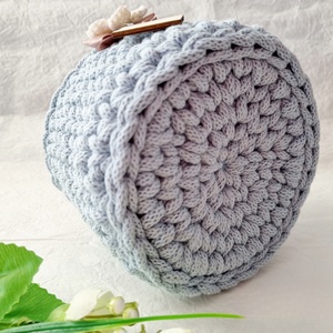 Horgolt tárolókosár egyedi felirattal. Ajándék anyák napjára - otthon & életmód - tárolás & rendszerezés - tárolókosár - Meska.hu