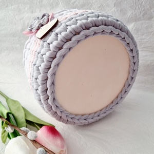 Horgolt tárolókosár egyedi felirattal. Ajándék anyák napjára - otthon & életmód - tárolás & rendszerezés - tárolókosár - Meska.hu