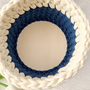 Horgolt tárolókosár egyedi felirattal. Ajándék anyák napjára - otthon & életmód - tárolás & rendszerezés - tárolókosár - Meska.hu