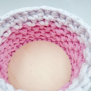 Horgolt tárolókosár egyedi felirattal. Ajándék anyák napjára - otthon & életmód - tárolás & rendszerezés - tárolókosár - Meska.hu