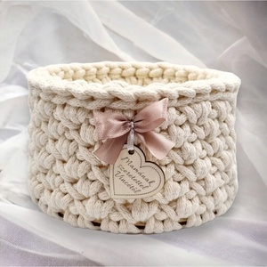 Horgolt tárolókosár egyedi felirattal. Ajándék anyák napjára, Otthon & Életmód, Tárolás & Rendszerezés, Tárolókosár, Horgolás, Gravírozás, pirográfia, Ez a termék rendelésre készül, a megrendeléstől számított 7 munkanapon belül (+ a szállítási idő)

..., MESKA