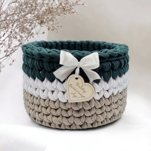 Horgolt tárolókosár egyedi felirattal. Ajándék anyák napjára, Otthon & Életmód, Tárolás & Rendszerezés, Tárolókosár, Horgolás, Gravírozás, pirográfia, Ez a termék rendelésre készül, a megrendeléstől számított 7 munkanapon belül (+ a szállítási idő)

..., MESKA