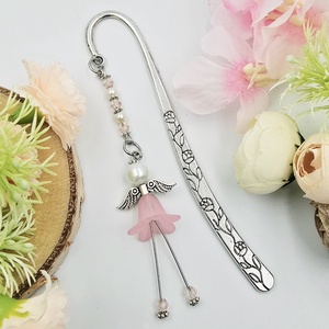 Deborah - könyvjelző rózsaszín akril angyalkával - Meska.hu