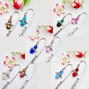 10 db angyalkás könyvjelző - vegyes ásványgyöngyből - könyv & zene - könyvjelző - Meska.hu