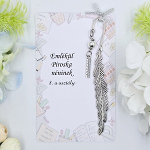 Matematika tanároknak ajándék ballagásra, pedagógusnapra, tanév végére - Könyvjelző vonalzó charmmal, ajándékkártyán, Könyv & Zene, Könyvjelző, Gyöngyfűzés, gyöngyhímzés, Ékszerkészítés, MESKA
