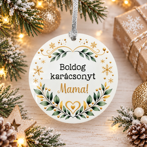 Egyedi neves karácsonyfadísz � szív vagy kör - karácsony - karácsonyi lakásdekoráció - karácsonyfadíszek - Meska.hu