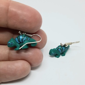 LEGO gekko fülbevaló - ékszer - fülbevaló - lógó fülbevaló - Meska.hu