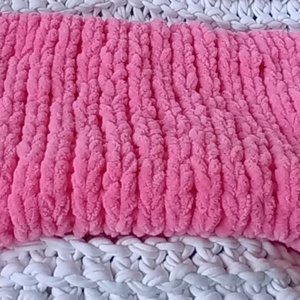 Barbie rózsaszín zsenília körsál és ujjatlan kesztyű szett - ruha & divat - sál, sapka, kendő - sál - Meska.hu