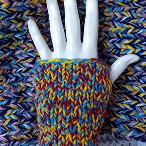 Boho színes sál és ujjatlan kesztyű szett - ruha & divat - sál, sapka, kendő - sál - Meska.hu