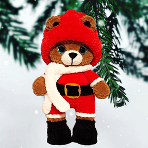 Horgolt maci mikulás ruhában - játék & sport - plüssállat & játékfigura - plüss mesefigurák - Meska.hu