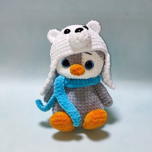 Horgolt pingvin jegesmedve sapkában - játék & sport - plüssállat & játékfigura - plüss mesefigurák - Meska.hu