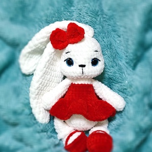 Horgolt plüss nyuszi - játék & sport - plüssállat & játékfigura - nyuszi - Meska.hu