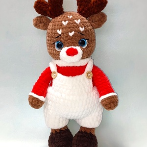 Horgolt plüss rénszarvas - játék & sport - plüssállat & játékfigura - plüss mesefigurák - Meska.hu