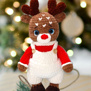 Horgolt plüss rénszarvas - Meska.hu