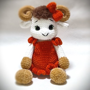 Horgolt plüss kecske - játék & sport - plüssállat & játékfigura - plüss mesefigurák - Meska.hu