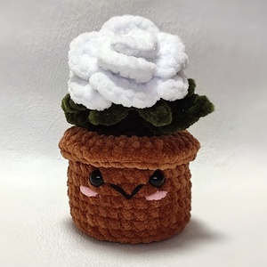 Horgolt cserepes rózsa - játék & sport - plüssállat & játékfigura - más figura - Meska.hu