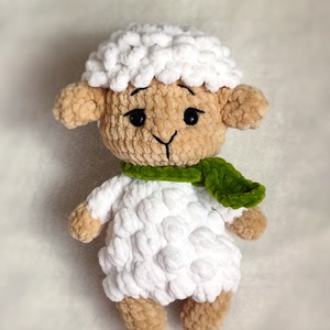 Horgolt plüss bárány - játék & sport - plüssállat & játékfigura - plüss bárány - Meska.hu