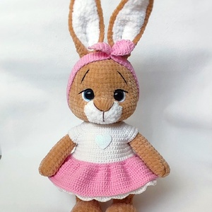 Horgolt plüss nyuszi - játék & sport - plüssállat & játékfigura - nyuszi - Meska.hu