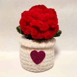 Horgolt cserepes rózsa, Játék & Sport, Plüssállat & Játékfigura, Más figura, Horgolás, MESKA
