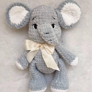 Horgolt plüss elefánt - játék & sport - plüssállat & játékfigura - plüss mesefigurák - Meska.hu