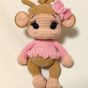 Horgolt plüss kismajom - Meska.hu