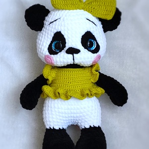 Horgolt plüss panda maci, Játék & Sport, Plüssállat & Játékfigura, Plüss mesefigurák, Horgolás, MESKA