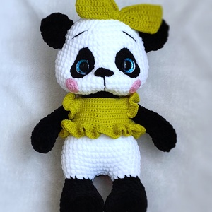 Horgolt plüss panda maci - játék & sport - plüssállat & játékfigura - plüss mesefigurák - Meska.hu