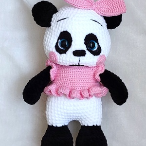 Horgolt plüss panda maci, Játék & Sport, Plüssállat & Játékfigura, Plüss mesefigurák, Horgolás, MESKA