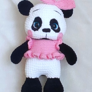 Horgolt plüss panda maci - játék & sport - plüssállat & játékfigura - plüss mesefigurák - Meska.hu