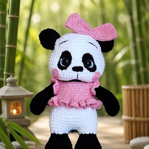 Horgolt plüss panda maci - Meska.hu