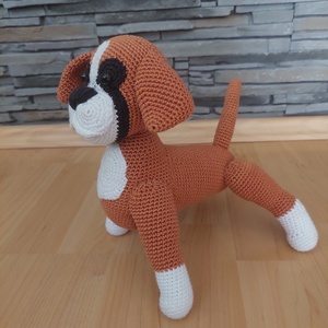 Amigurumi, horgolt boxer kutya - játék & sport - plüssállat & játékfigura - kutya - Meska.hu