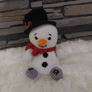 Horgolt hóember , Karácsony, Karácsonyi lakásdekoráció, Karácsonyi manók, figurák, Horgolás, MESKA