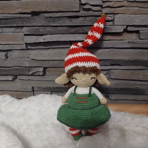 Horgolt karácsonyi manó  - karácsony - karácsonyi lakásdekoráció - karácsonyi manók, figurák - Meska.hu