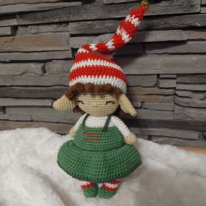 Horgolt karácsonyi manó  - Meska.hu