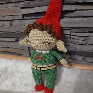 Horgolt karácsonyi manó  - karácsony - karácsonyi lakásdekoráció - karácsonyi manók, figurák - Meska.hu