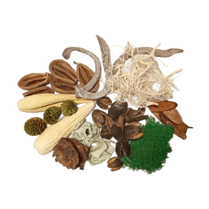 Szárított virág keverék zöld, barna és natúr árnyalatokban mix10 - Meska.hu