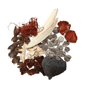 száritott virág keverékszürke barna és vörös árnyalatokban - Meska.hu