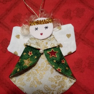 Textil angyalka, karácsonyi dísz, ajándék kísérő - karácsony - karácsonyi lakásdekoráció - karácsonyfadíszek - Meska.hu