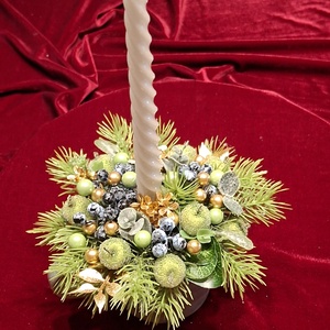 Karácsonyi bögredísz gyertyával - karácsony - adventi díszek - adventi asztaldísz - Meska.hu