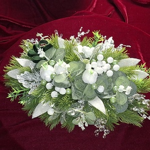 Elegáns karácsonyi asztali dekoráció, Karácsony, Adventi díszek, Adventi asztaldísz, Mindenmás, Virágkötés, MESKA
