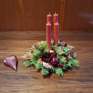 Adventi gyertyás, elegáns asztali dekoráció  - Meska.hu