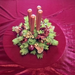 Adventi gyertyás, elegáns asztali dekoráció  - karácsony - adventi díszek - adventi asztaldísz - Meska.hu