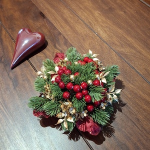 Porcelán tálba készített karácsonyi dekoráció - karácsony - adventi díszek - adventi asztaldísz - Meska.hu