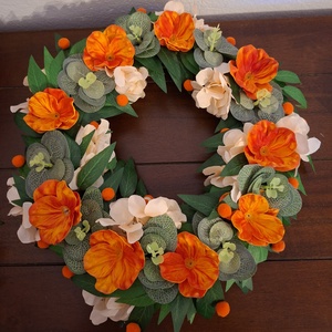 Vidám narancsszín kopogtató - otthon & életmód - dekoráció - ajtó- és ablak dekoráció - ajtódísz & kopogtató - Meska.hu