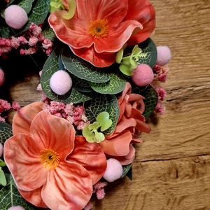 Kedves rózsaszín kopogtató bársonyszalagokkal - otthon & életmód - dekoráció - ajtó- és ablak dekoráció - ajtódísz & kopogtató - Meska.hu