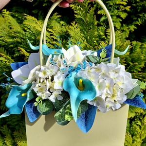 Egyedi színvilágú ballagási virágbox  - otthon & életmód - virágdekoráció - virágok - virágbox - Meska.hu