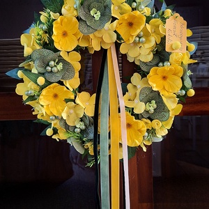 Vidám egészéves kopogtató  - otthon & életmód - dekoráció - ajtó- és ablak dekoráció - ajtódísz & kopogtató - Meska.hu