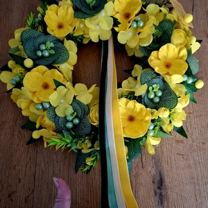 Vidám egészéves kopogtató  - otthon & életmód - dekoráció - ajtó- és ablak dekoráció - ajtódísz & kopogtató - Meska.hu