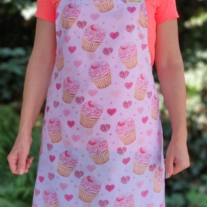 Muffin mintás női kötény - otthon & életmód - konyhafelszerelés, tálalás - konyhai textil - kötény - Meska.hu